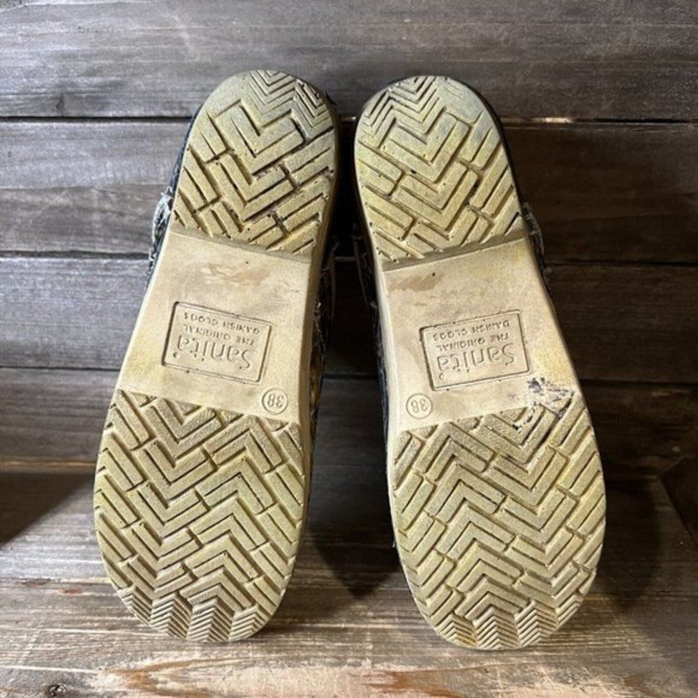 Womens Sanita Snake Scale Print Leather Comfort Clogs Shoes EUR 38 US 7 M GUC - Picture 5 of 6